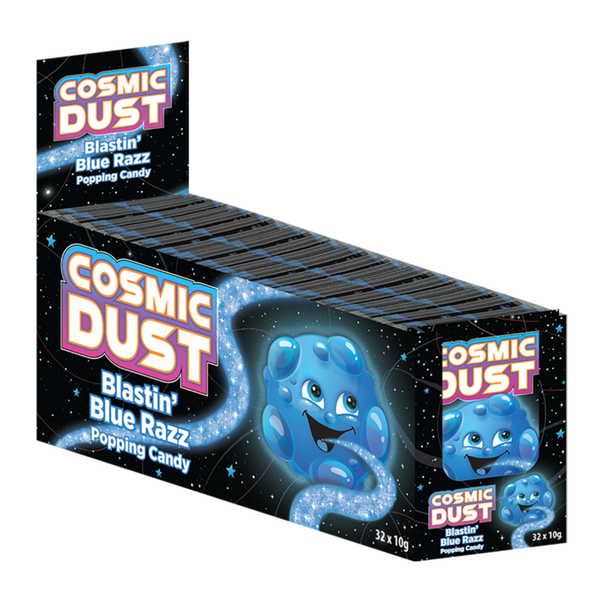 Cosmic Dust Blue Razz Box Cosmic Dust Blastin’ Blue Razz Popping Candy 0.35oz | 256ct Case – I ...