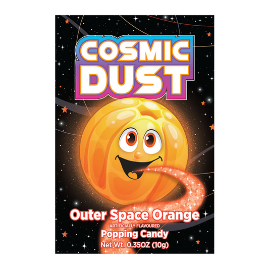 Cosmic Dust Outer Space Orange orange popping candy pouch with crackling crystals