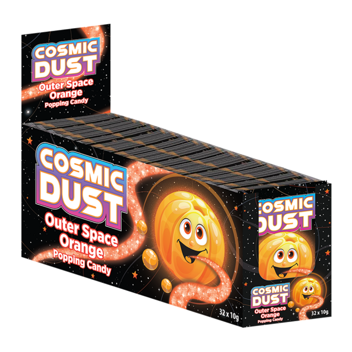 Cosmic Dust Outer Space Orange orange popping candy 32ct display box