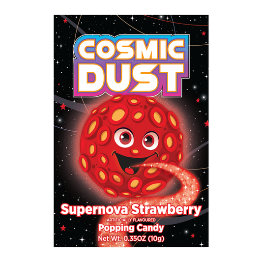 Cosmic Dust Supernova Strawberry strawberry popping candy pouch with crackling crystals