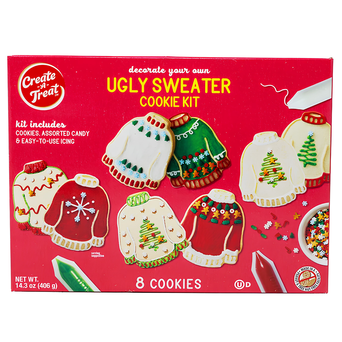 Create-A-Treat Ugly Sweater Cookie Kit 14.3oz 6ct