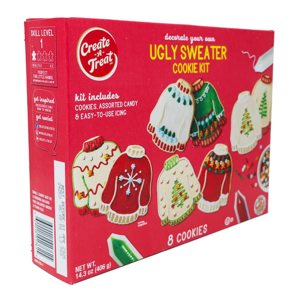 Create-A-Treat Ugly Sweater Cookie Kit 14.3oz 6ct