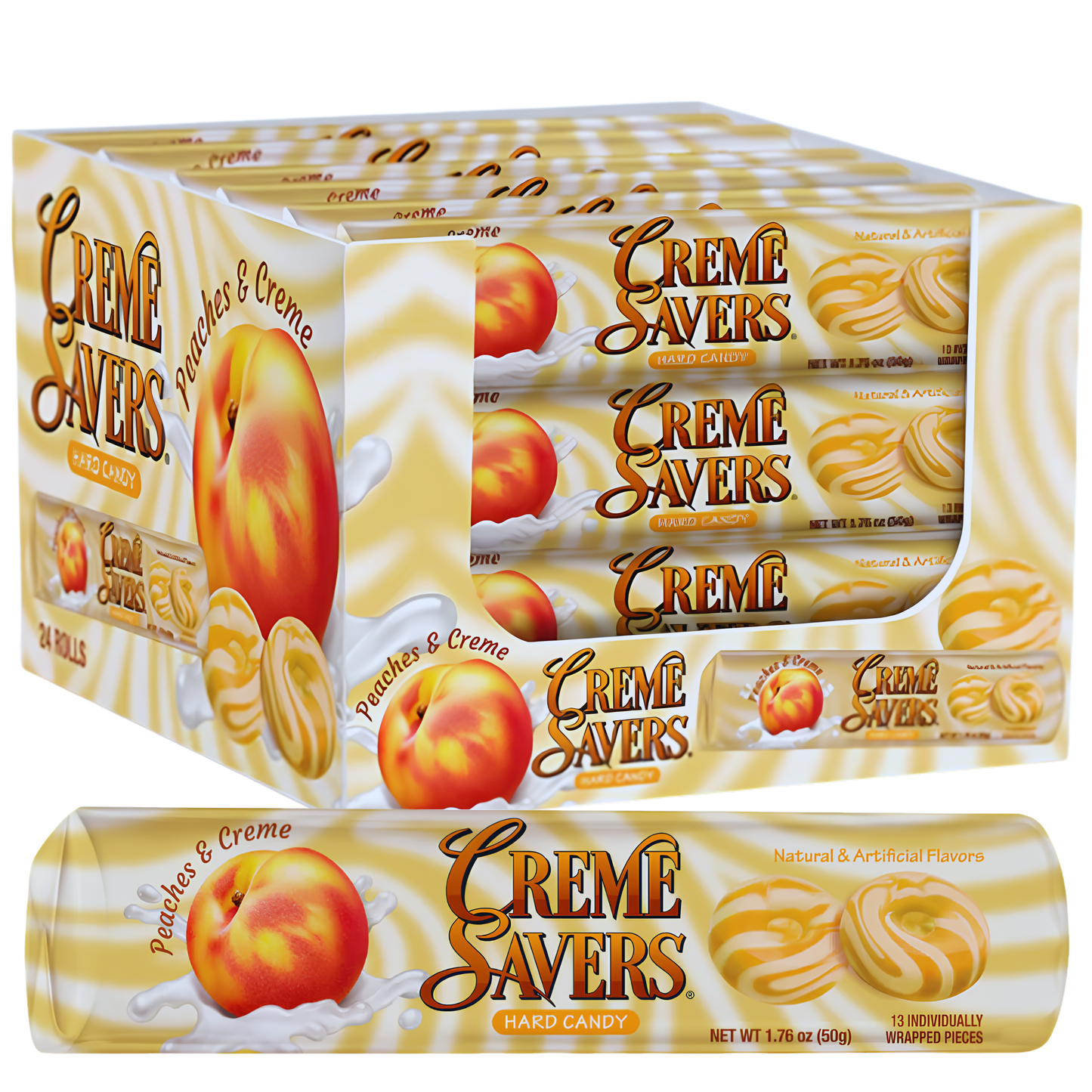 Creme Savers Peaches & Creme Hard Candy 1.76oz 24ct