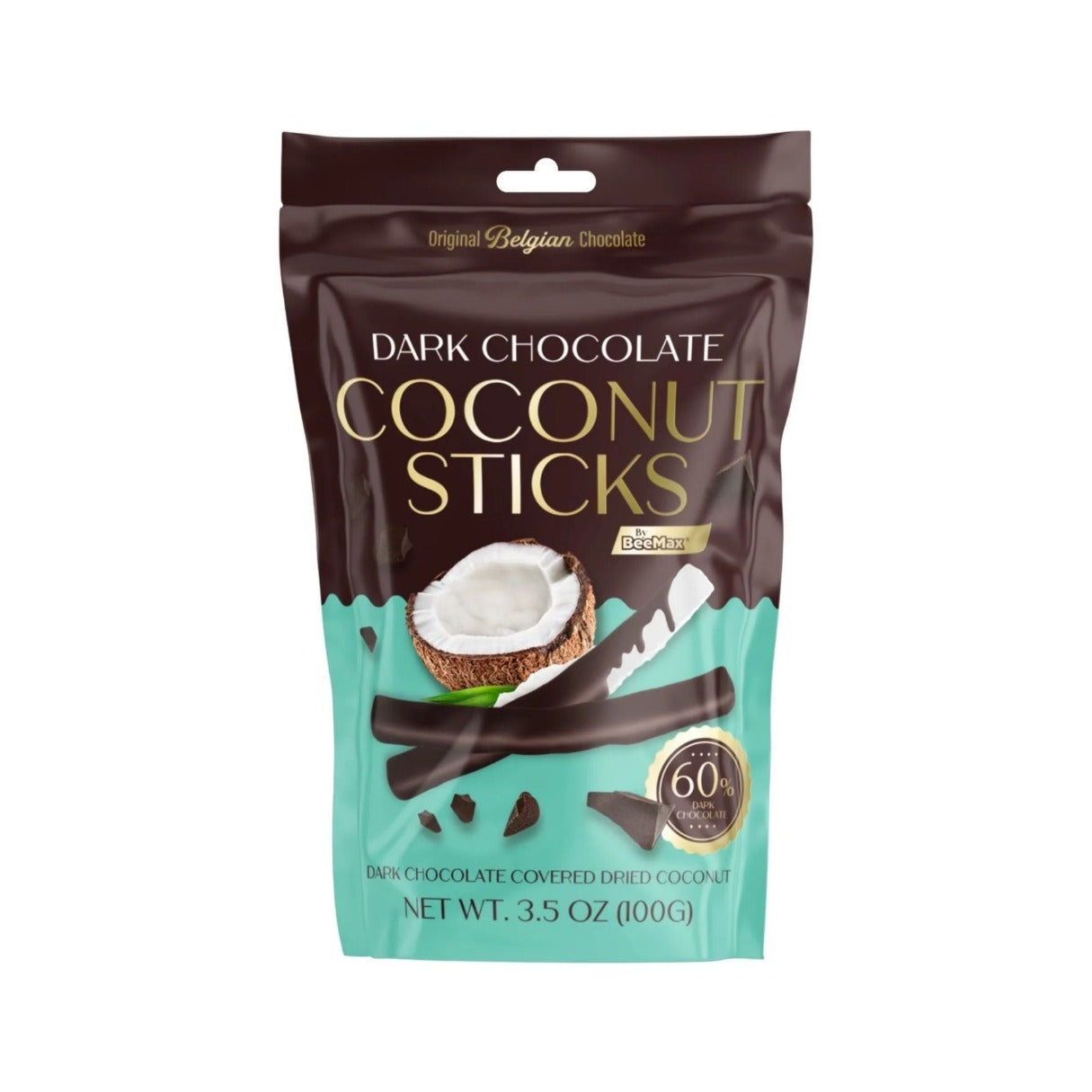 Beemax Dark Chocolate Covered Coconut Sticks 3.5oz - 12ct