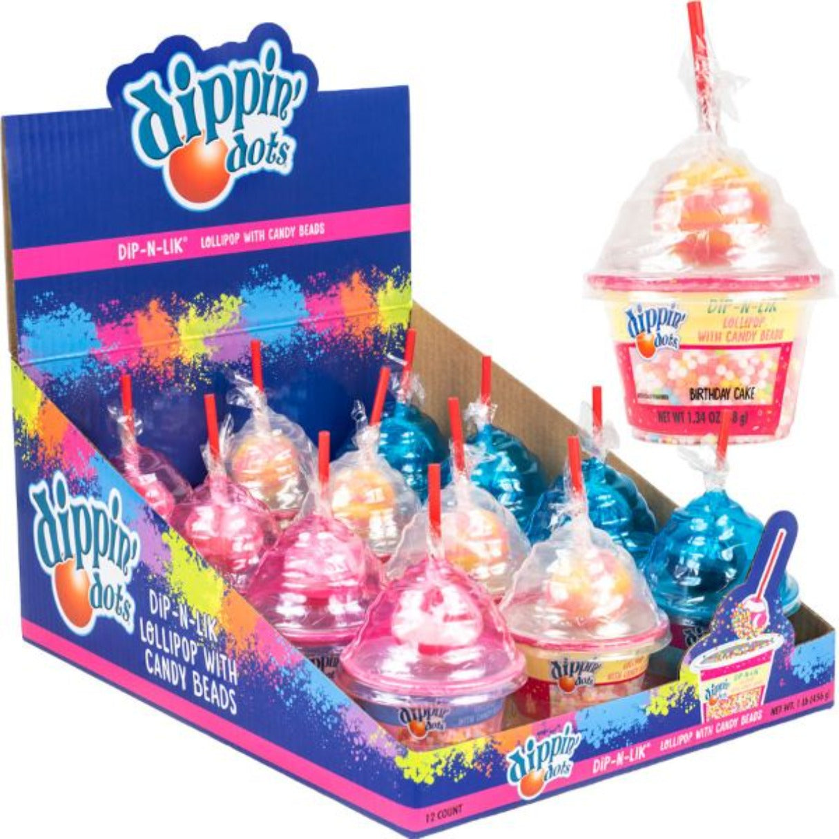 Koko's Dippin' Dots Dip-N-Lik Display 1.34oz - 96ct