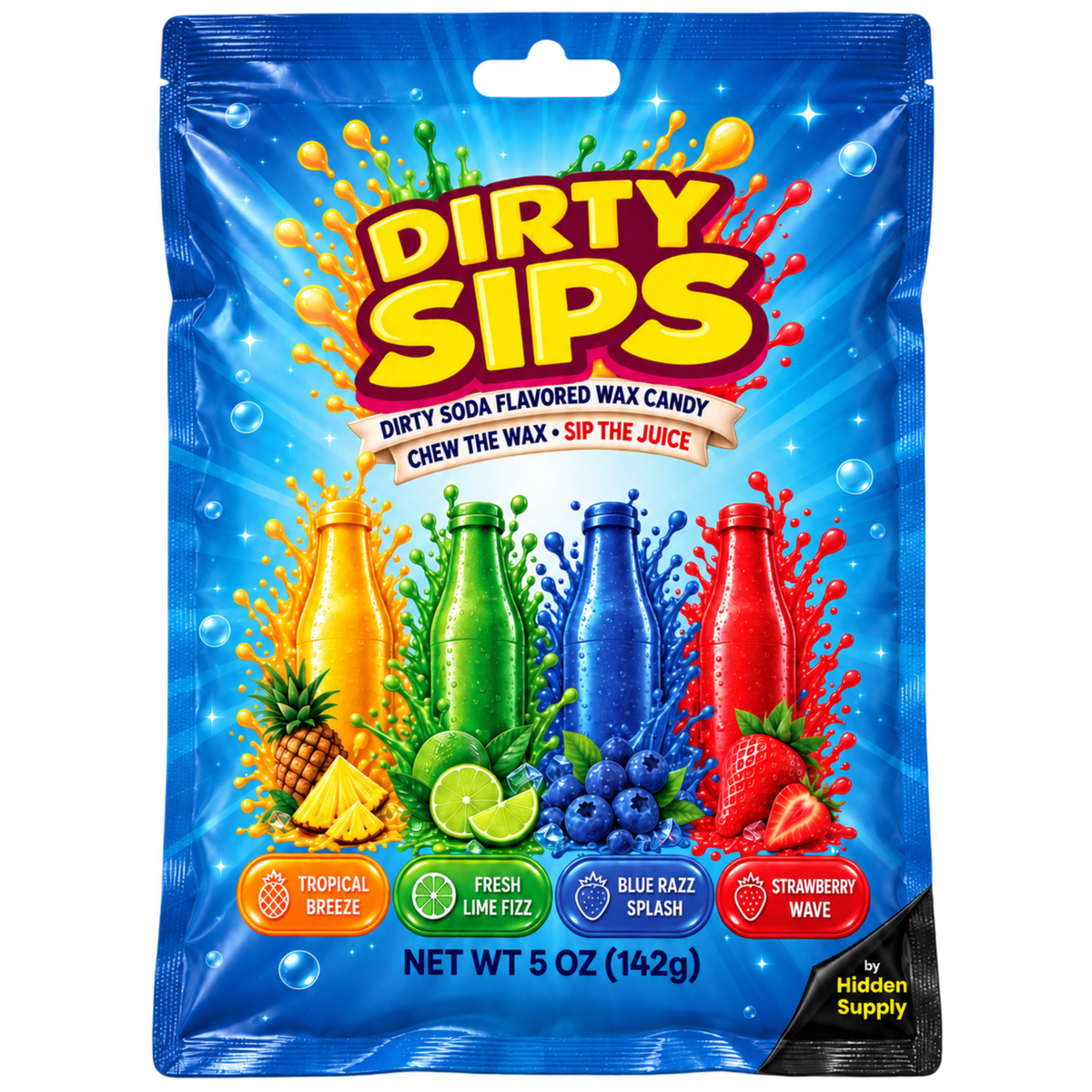 Dirty Sips Dirty Soda Wax Candy 5oz 12ct