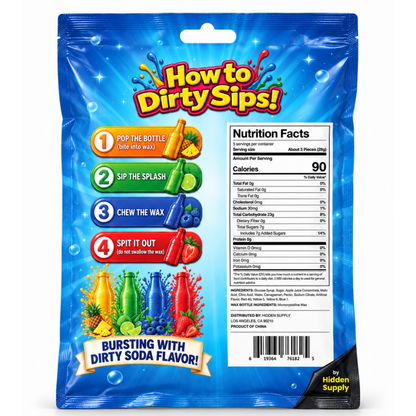Dirty Sips Dirty Soda Wax Candy 5oz 12ct