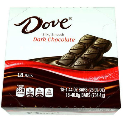 Dove Bar Silky Smooth Dark Chocolate 1.44oz - 18ct