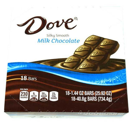 Dove Bar Silky Smooth Milk Chocolate 1.44oz - 18ct