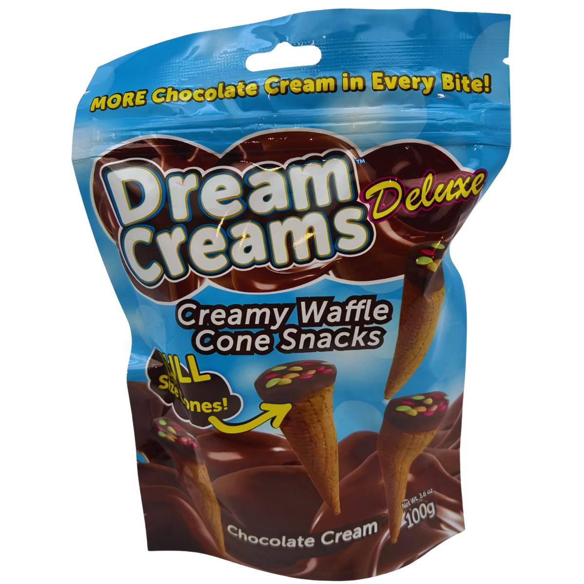 Dream Creams Chocolate Waffle Cones Tray 100g 6ct