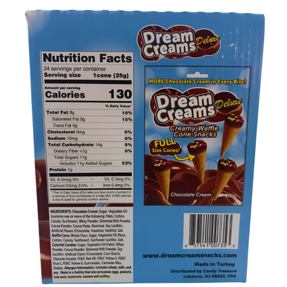 Dream Creams Chocolate Waffle Cones Tray 100g 6ct