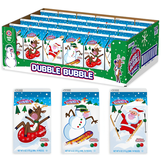 Dubble Bubble Christmas Holiday Bubble Gum Assortment 6oz 24ct