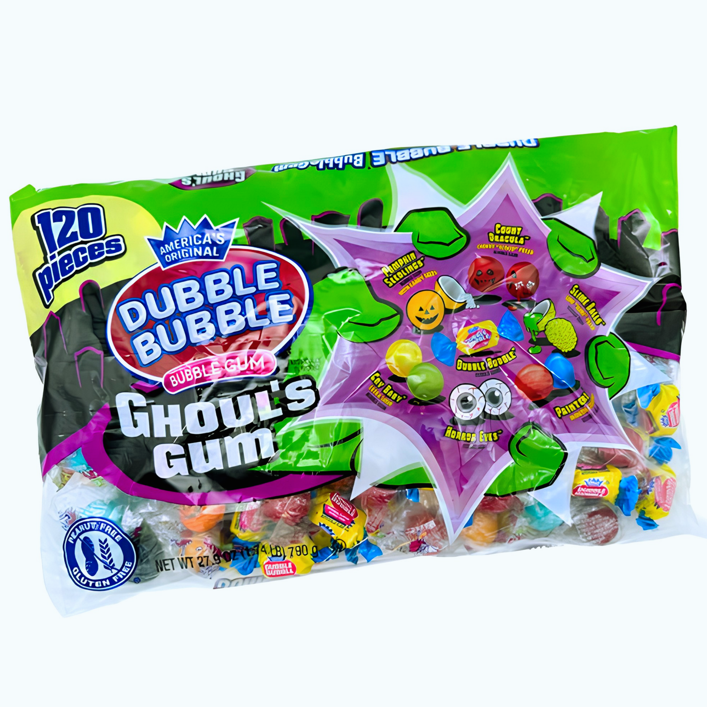 Dubble Bubble Halloween Ghoul’s Gum 120pcs Mix 27.9oz 12ct