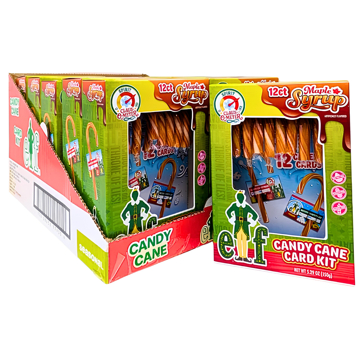 Elf Maple Syrup Candy Cane Card Kit 5.29oz 6ct