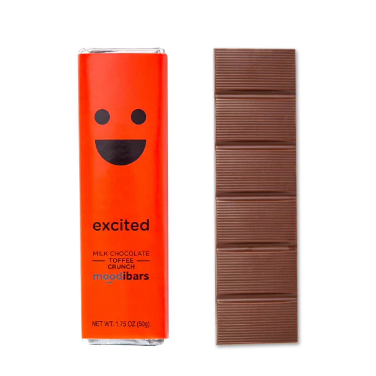 Excited Moodibar - Milk Chocolate Toffee Crunch Bar - 1.75oz / 24pcs