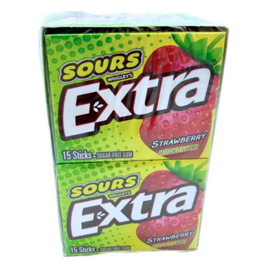Extra Sugar Free Gum Sour Strawberry - 15pc / 10ct