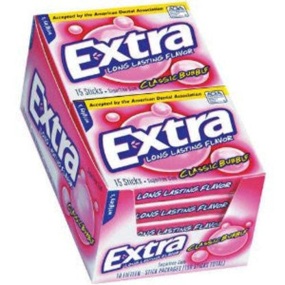 Extra Sugarfree Gum Slim Pack Classic Bubble - 10ct