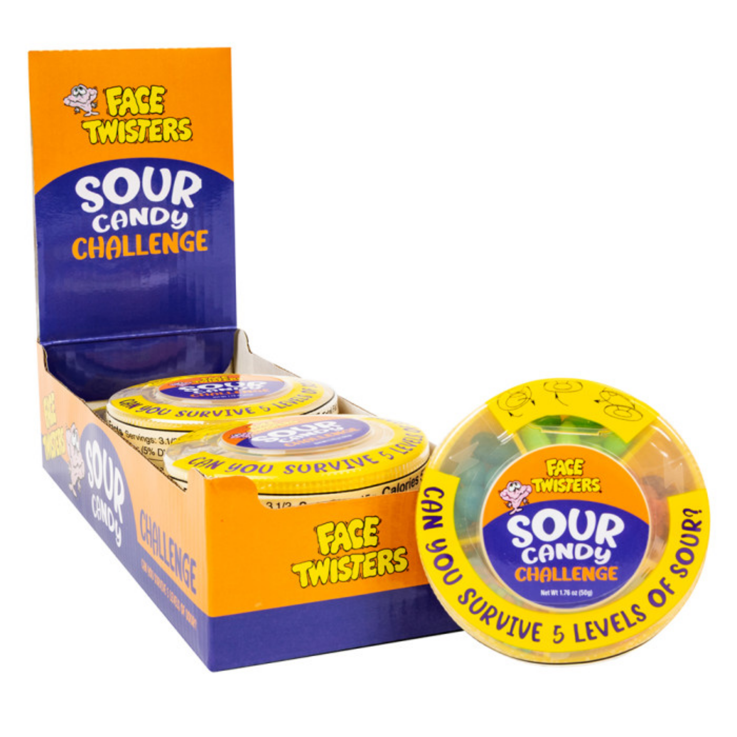 Face Twisters Sour Candy Challenge 1.76oz 6ct