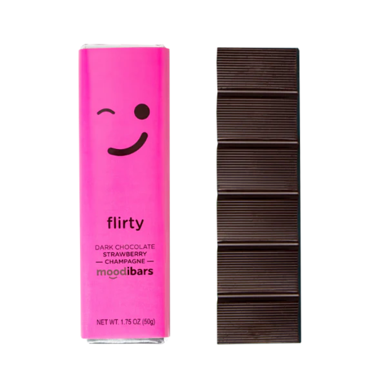 Flirty Moodibar - Dark Chocolate Strawberry Champagne Bar / 24pcs