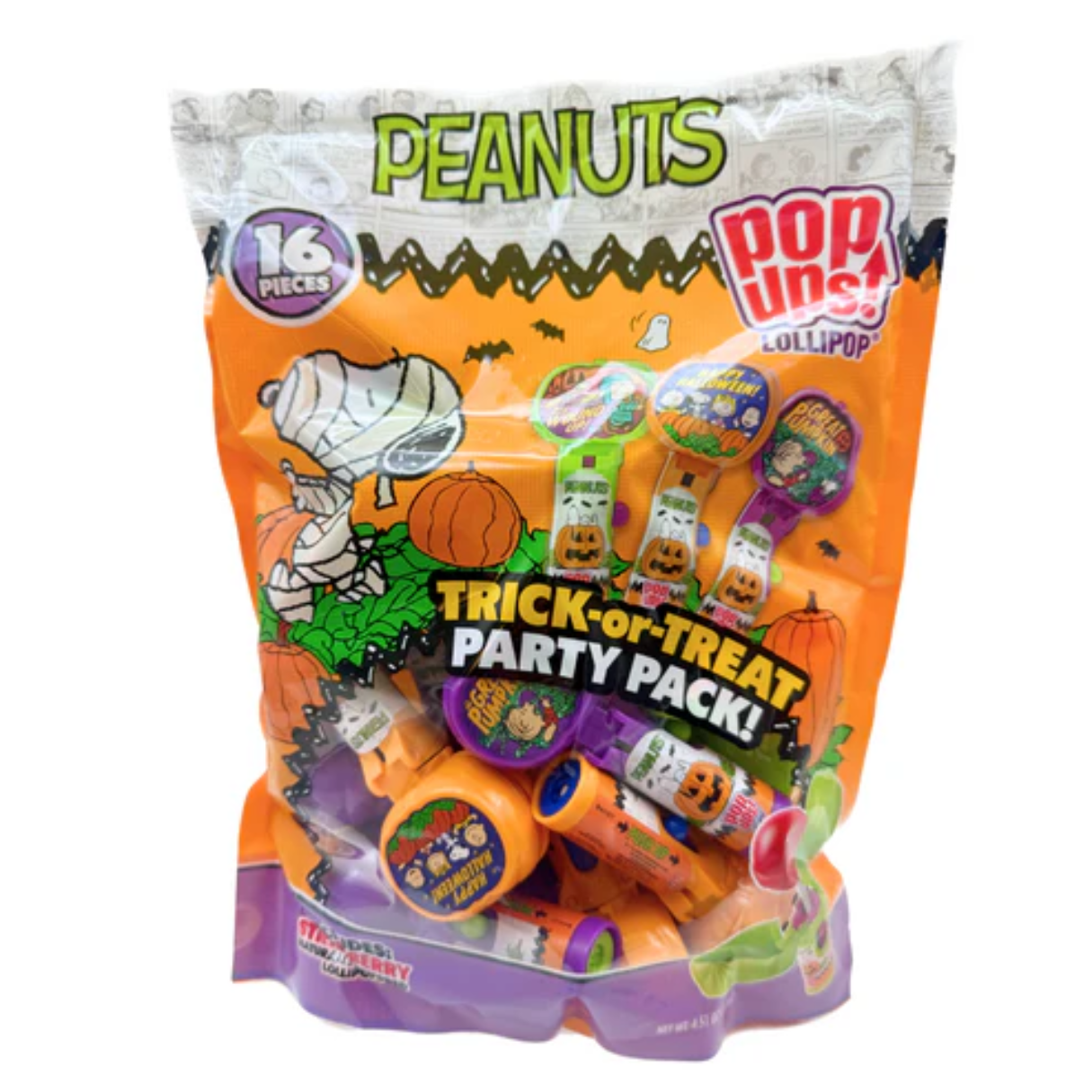 Peanuts Mini Pop Ups Lollipops - 16ct