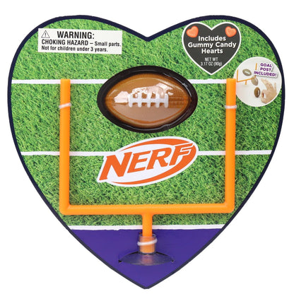 Frankford Nerf Heart Football Game & Candy 3.17oz - 6ct