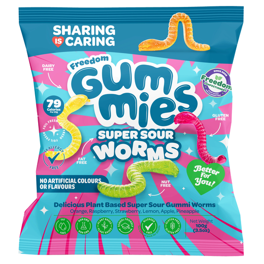 Freedom Gummies Sour Worms 6oz 18ct