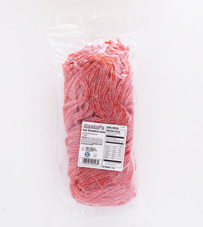 Gerrit's Sour Strawberry Shoestring Licorice Laces - 2lb
