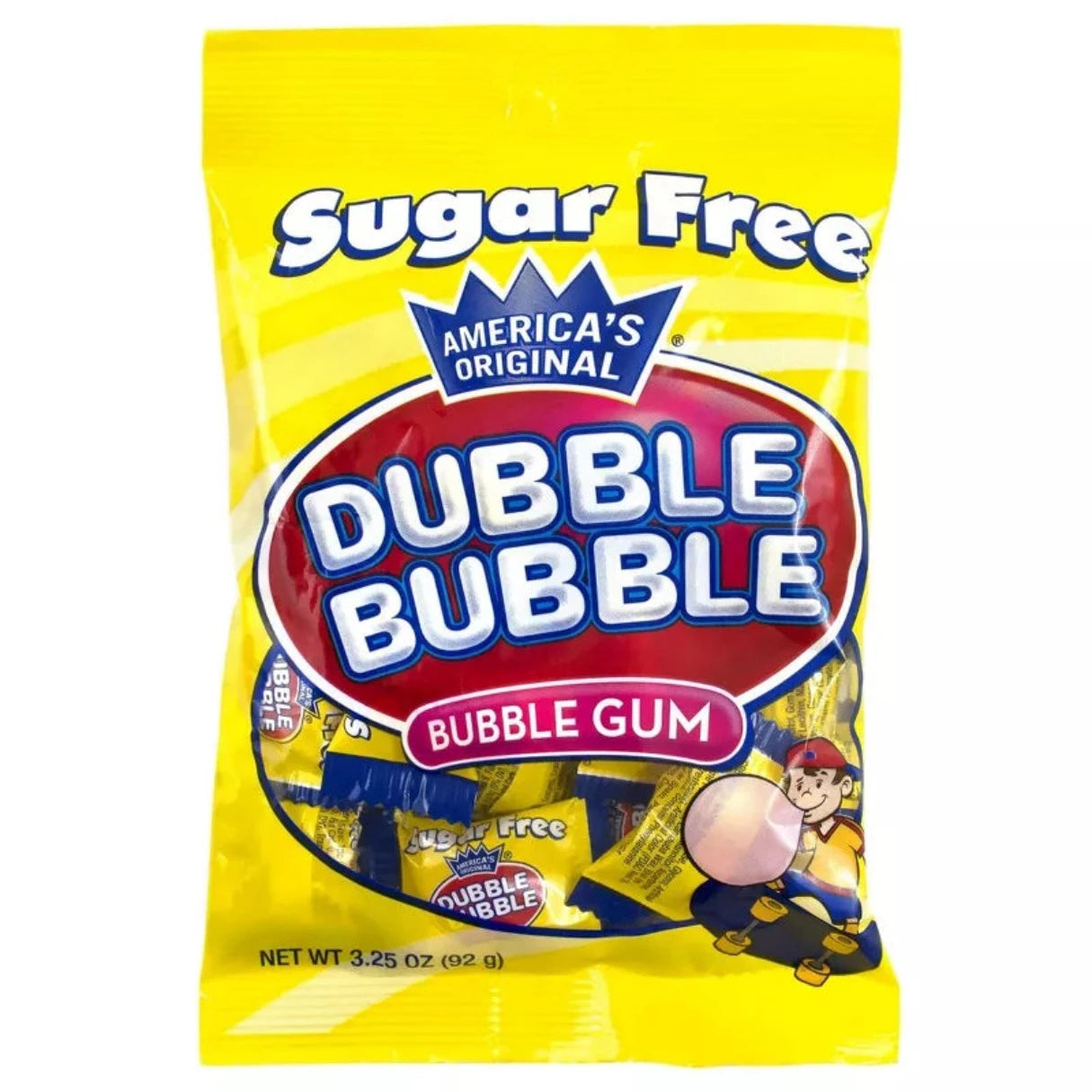 Dubble Bubble Sugar Free Bubble Gum Bag 3.25oz - 12ct