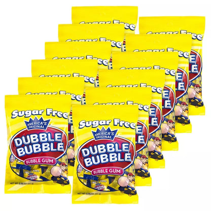 Dubble Bubble Sugar Free Bubble Gum Bag 3.25oz - 12ct