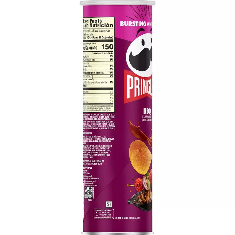 Pringles Snack Stacks BBQ Flavored Potato Crisps Chips 5.5oz - 14ct