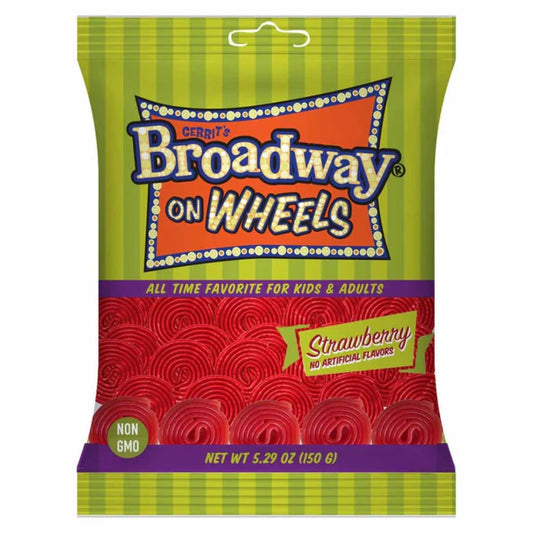 Gerrit's Broadway Licorice Wheels Strawberry 5.29oz - 12ct