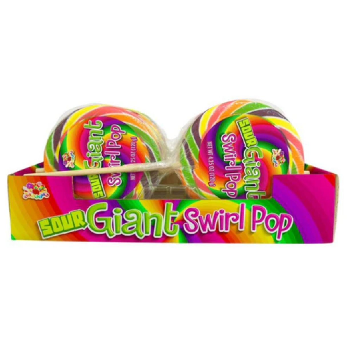 Giant Sour Swirl Lollipops 4.25oz - 12ct