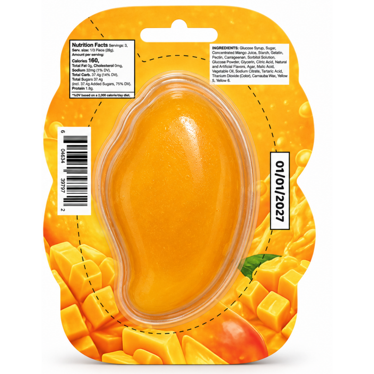 Giant Peelable Mango Gummy 4.76oz 12ct