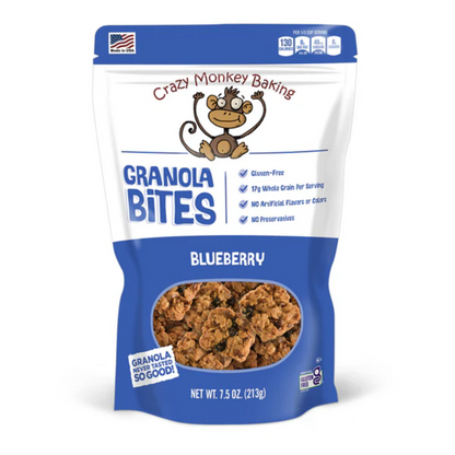 Granola Bites Crazy Monkey Baking Blueberry 7.5oz - 6ct
