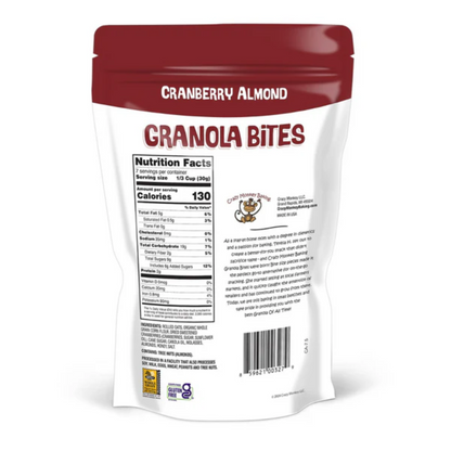 Granola Bites Crazy Monkey Baking Cranberry Almond 7.5oz - 6ct