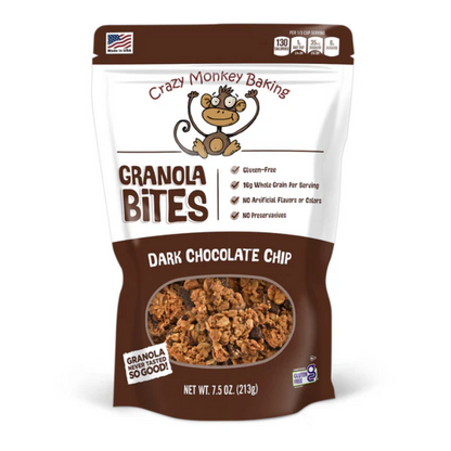 Granola Bites Crazy Monkey Baking Dark Chocolate Chip 7.5oz - 6ct