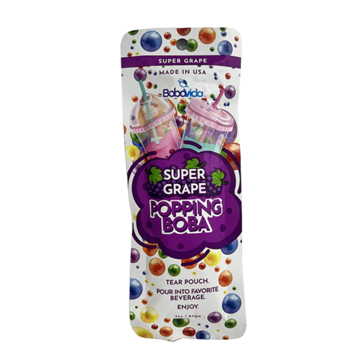 BobaVida Popping Boba Super Grape 3oz -10ct