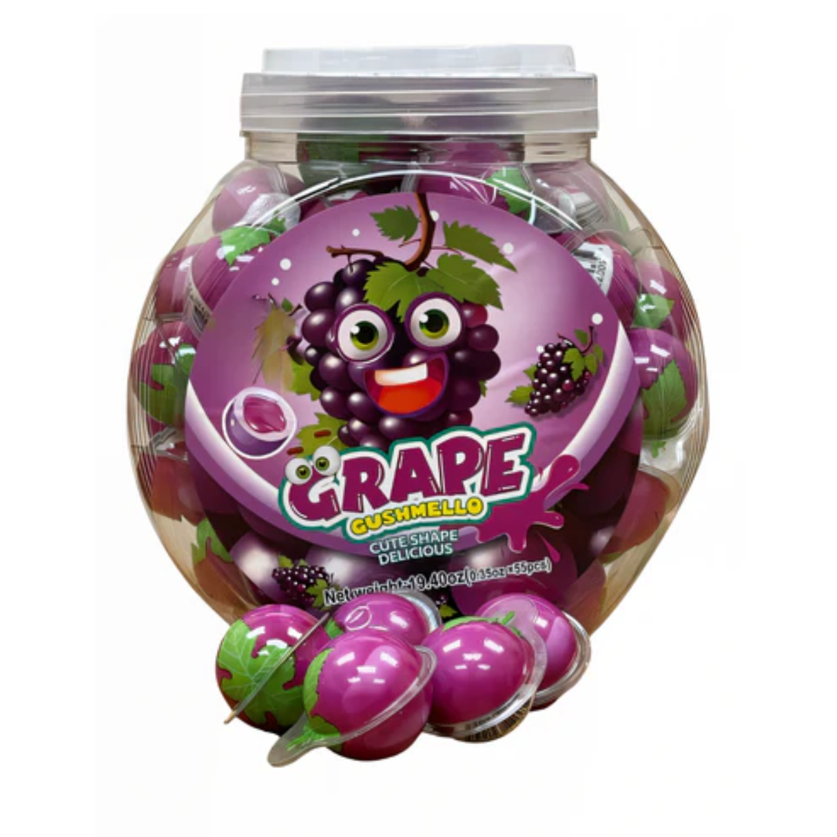 Zoomi Grape Gushmello Gummy Candy Jar 0.35oz - 55ct