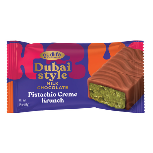Gudlife Dubai Milk Chocolate Pistachio Creme Bites Size 1.5oz - 48ct