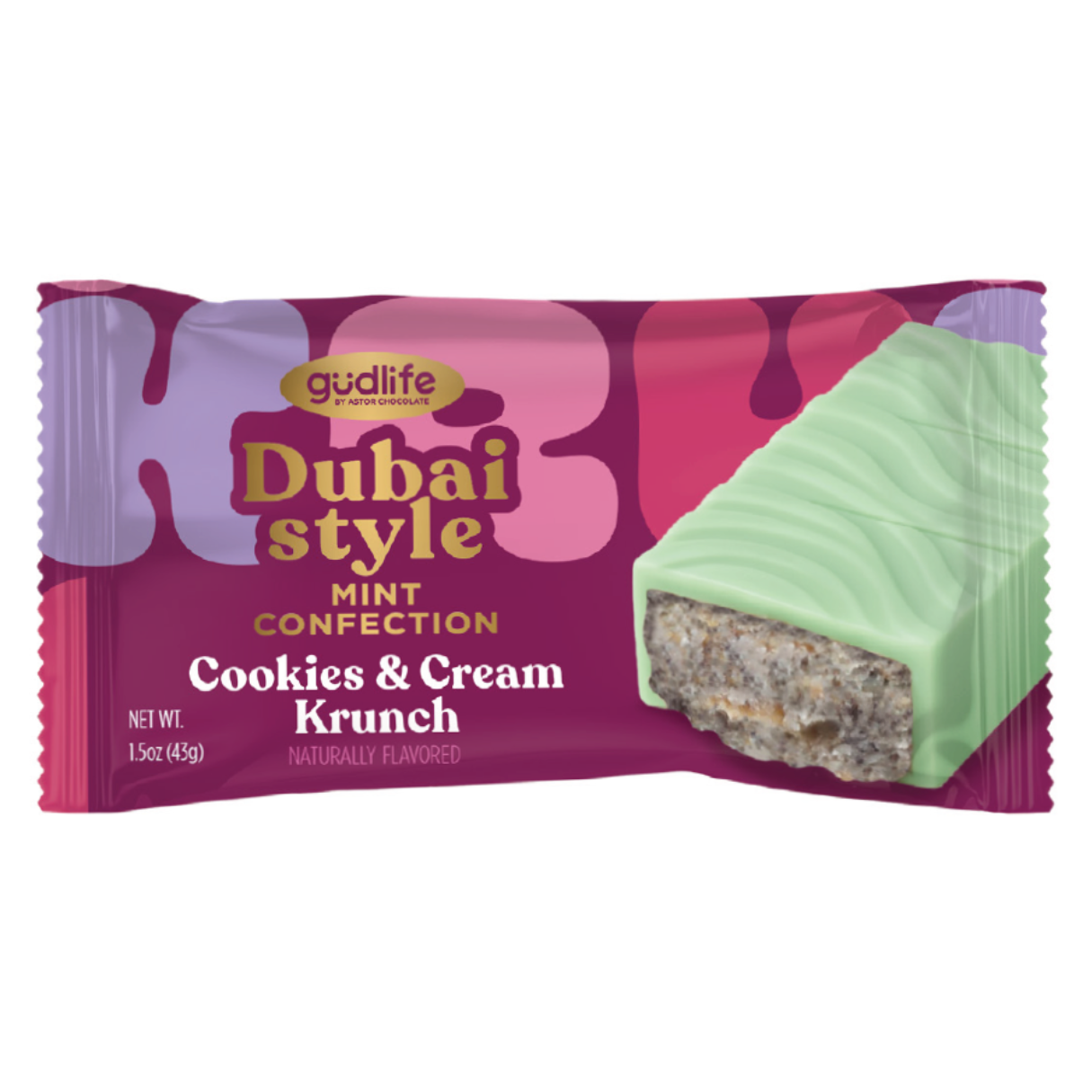 Gudlife Dubai Mint Chocolate Cookies & Cream Bites Size 1.5oz - 48ct