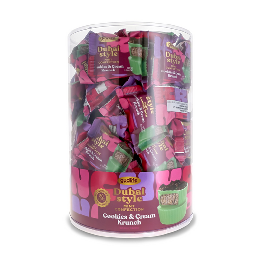 Gudlife Dubai Mint Cookies & Cream White Cup Tub - 80ct