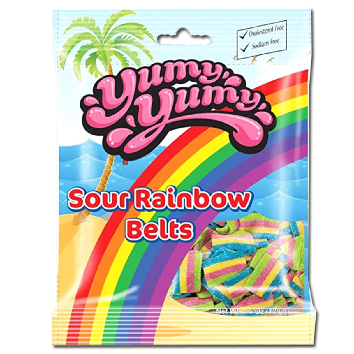 Kervan Yummy Yummy Sour Rainbow Belts 4.5oz - 12ct