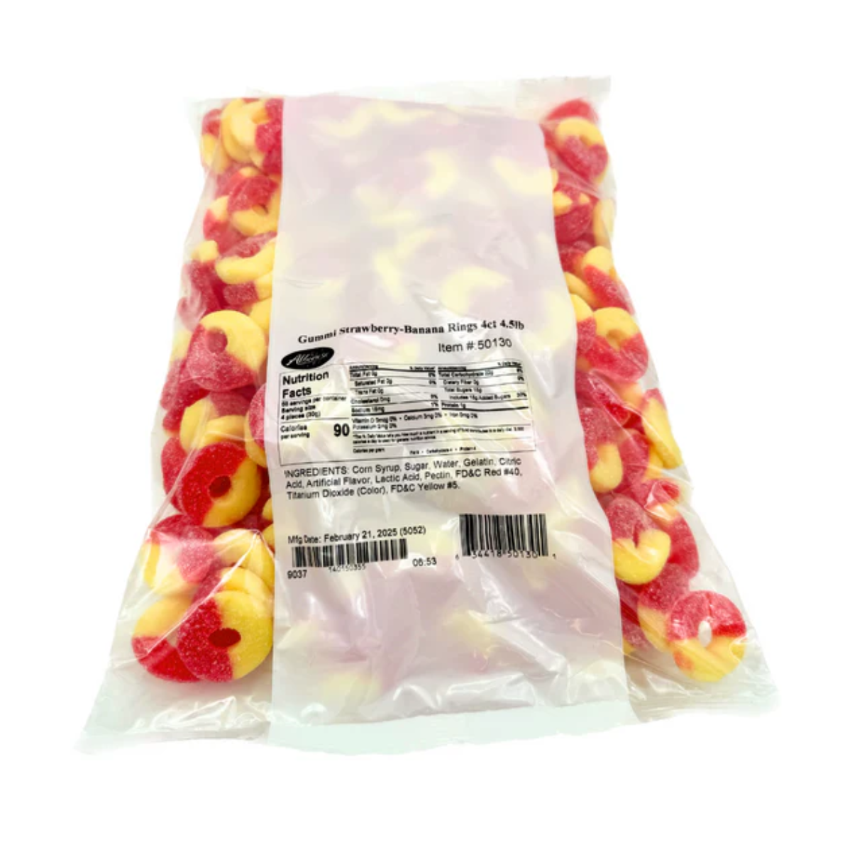 Albanese Gummi Strawberry-Banana Rings 4.5lb - 4ct