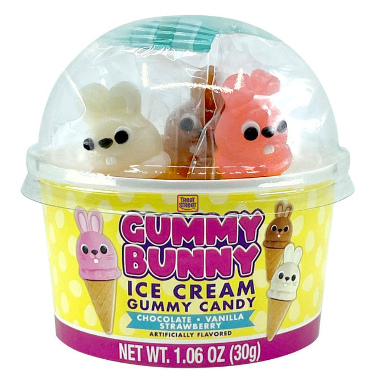 Easter Gummy Bunny Ice Cream Tub  1.06oz - 12ct