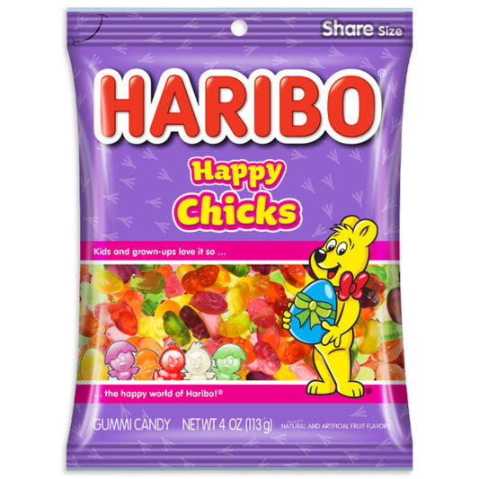 Haribo Happy Chicks Peg Bag 4oz - 12ct