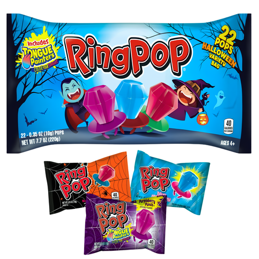 Halloween Ring Pops Tongue Painter 7.7oz 6ct