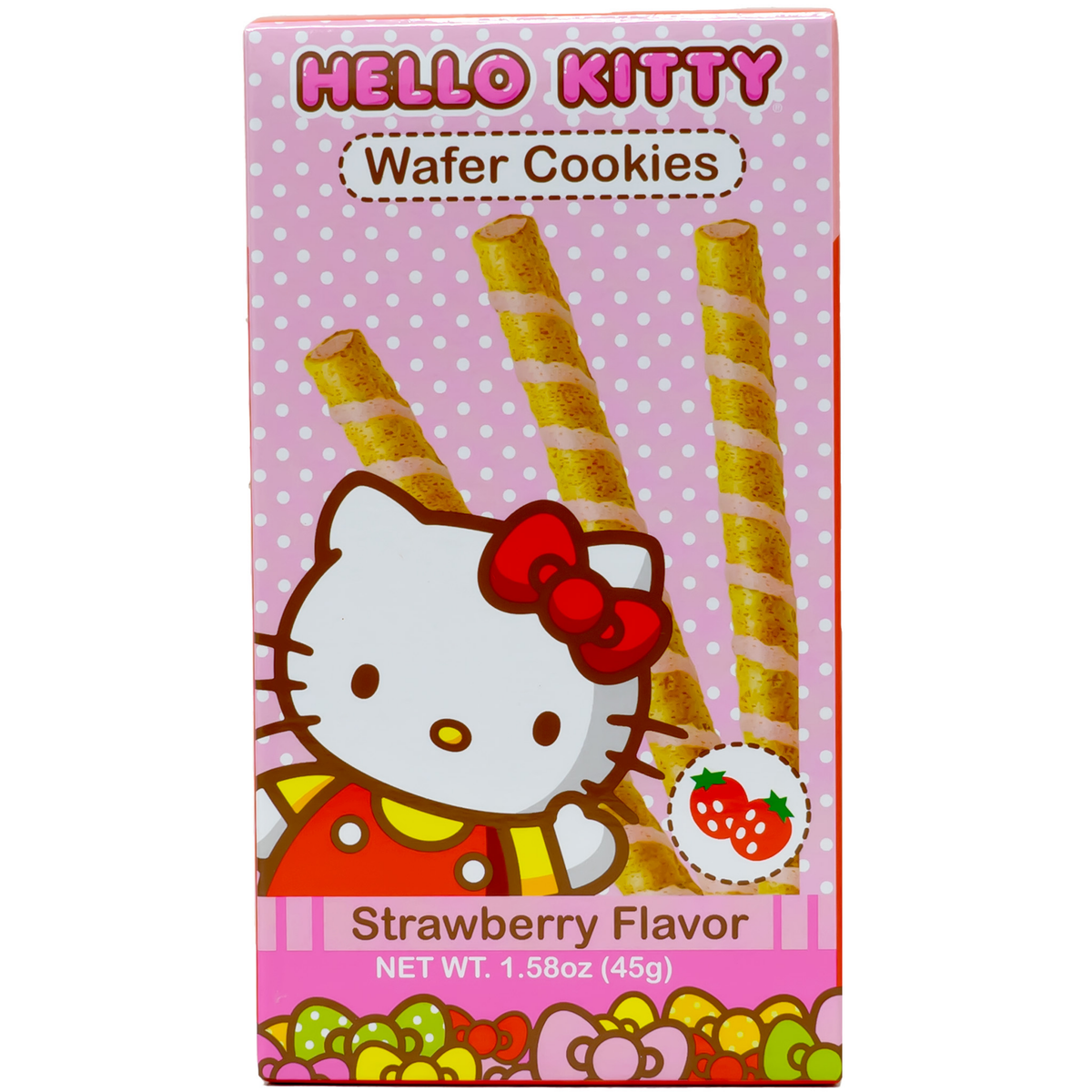 Hello Kitty Wafer Cookies Strawberry Flavor 1.58oz 48ct