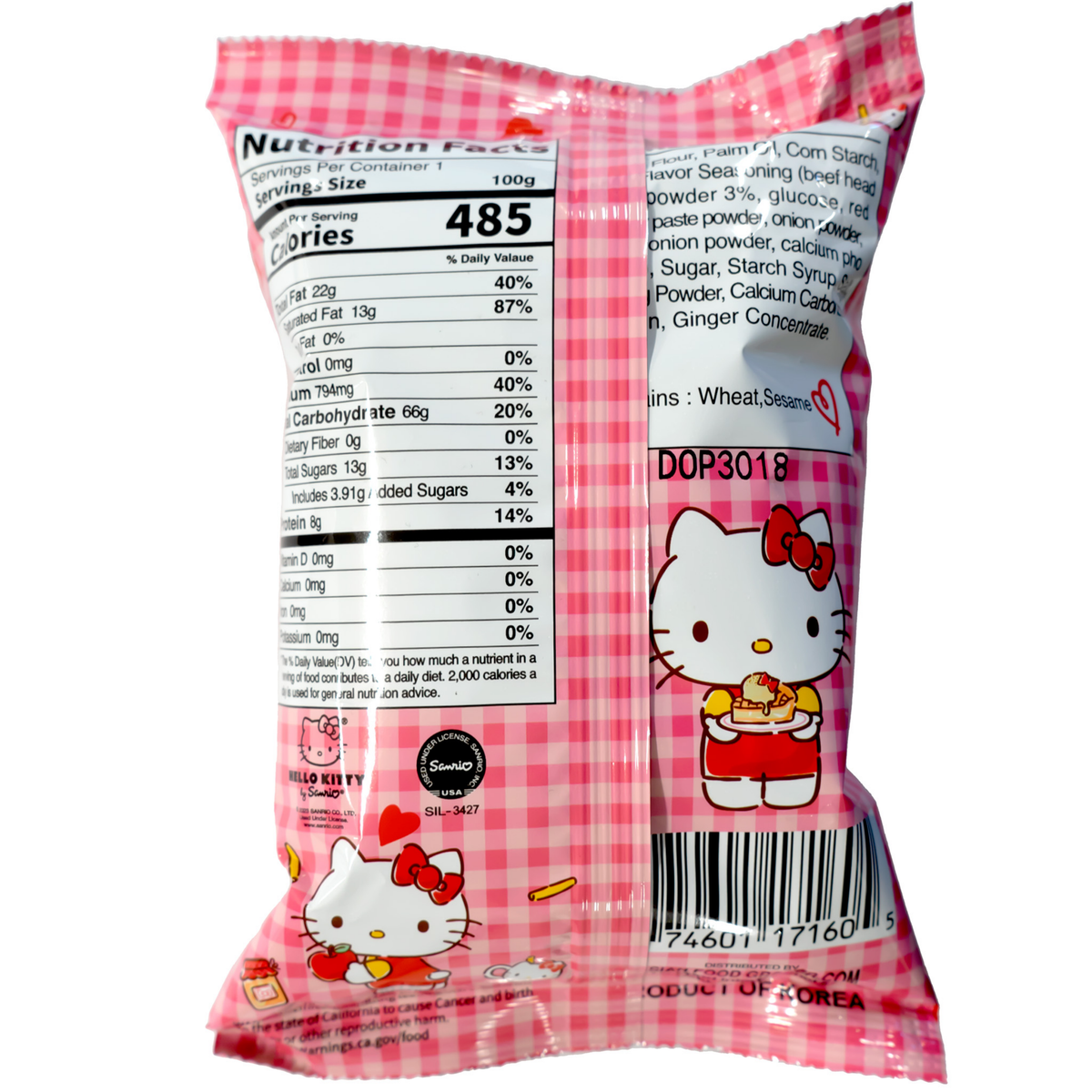 Hello Kitty Wheat Cracker BBQ Chips 3.53oz 20ct