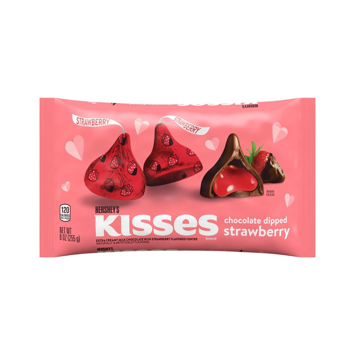 Hershey's Kisses Chocolate Dipped Strawberry Valentine's Day Candy Bag 9oz - 12ct