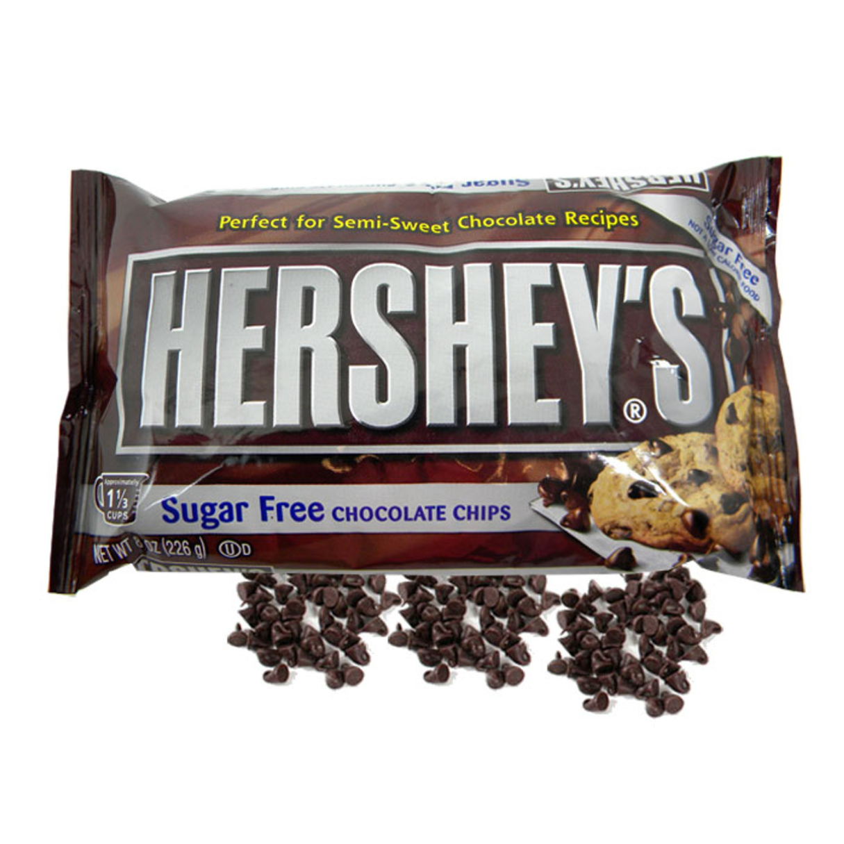 Hershey's Sugar Free Semi Sweet Chocolate Chips Bag 8oz - 12ct
